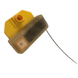 ATS model L20 Solar-Cel Tracker used for wildlife tracking, in ear tag configuration
